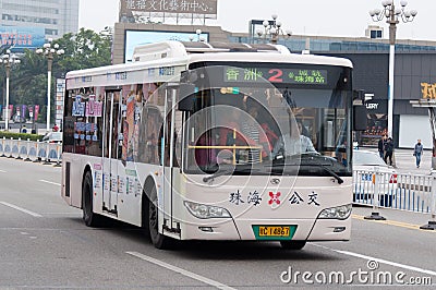 Bus in city, Zhuhai China