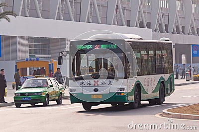 Bus in city, Zhuhai China