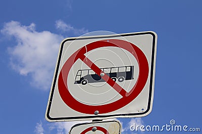 Bus not allowed sign