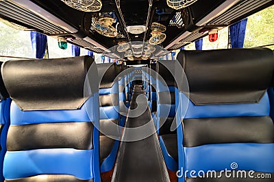 Bus seats, Interior blue