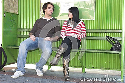 Bus stop couple