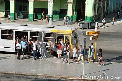 Bus stop Havana,Cuba
