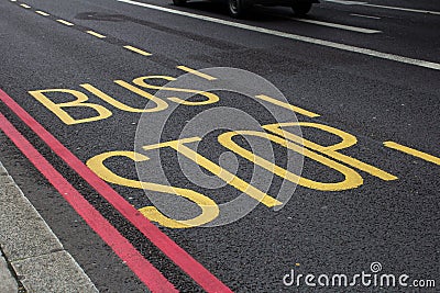 Bus stop road markings