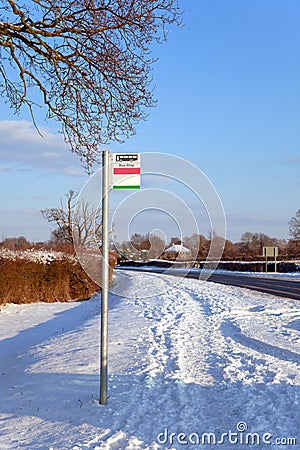 Bus stop in the snow