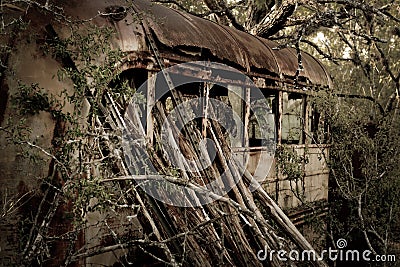 Old bus in Texas