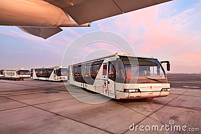 Buses in the airport of Dubai