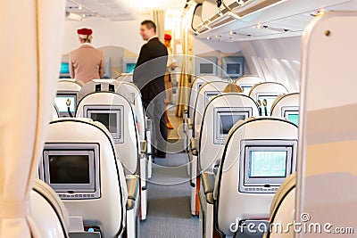 Business class seats in airplane