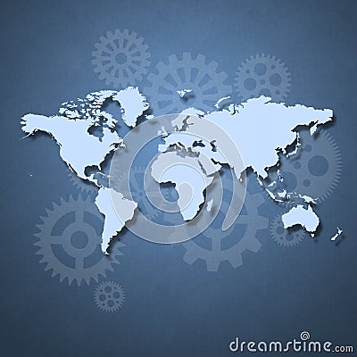 Business concept with map of the world