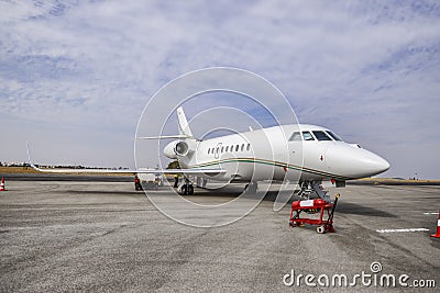 Business jet on a runway