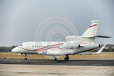 Business jet on runway