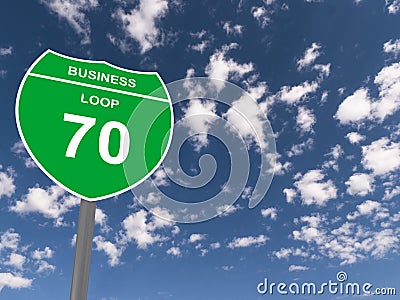 Business loop 70 sign