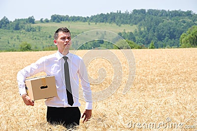 Business Man delivering box