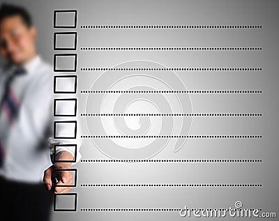 Business man designed blank checklist