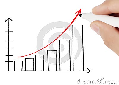 Business man drawing graph