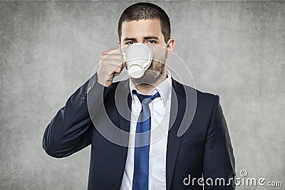 Business man drinking a coffee