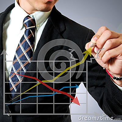 Business man with graph