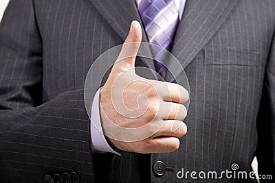 Business Man Offers Thumbs-Up