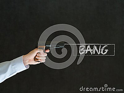 Man pointing a gun with bang sign