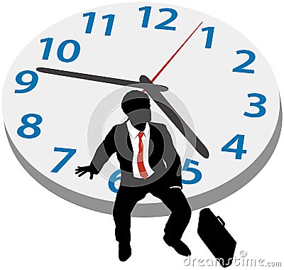 Business Man Wait Appointment Time Clock S