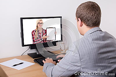 Business man working with computer in office