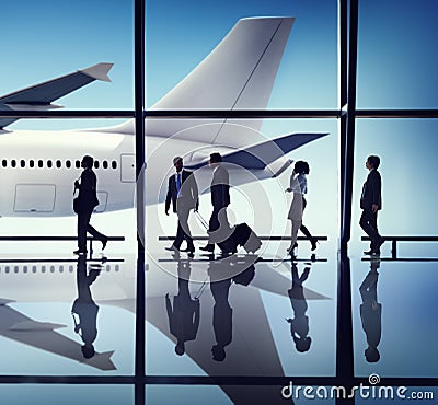 Business People Corporate Travel Airport Concept