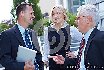 Business people doing small talk