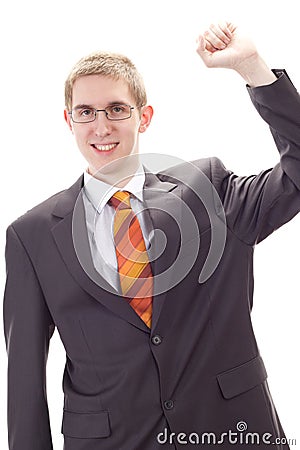 Business person happy about success