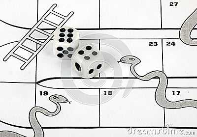 Business risk concept - snakes and ladders