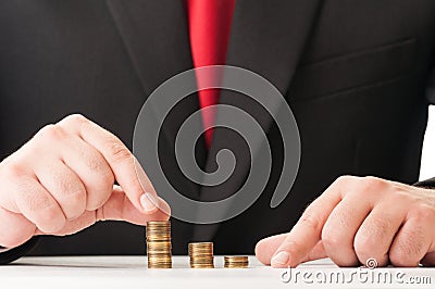 Business success concept using piles of coins