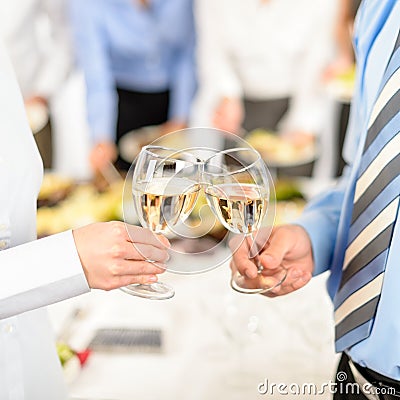 Business toast glasses company partners at meeting