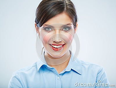 Business woman close up face portrait. Female mode