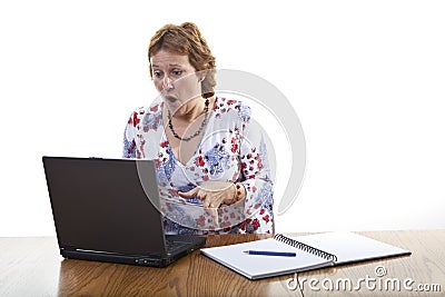 Business woman computer crash