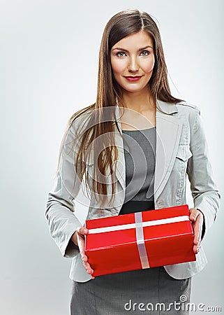 Business woman gift. White background