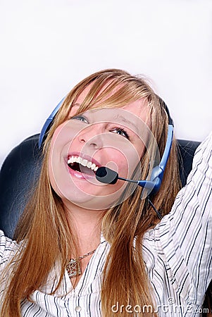 Business woman with headset