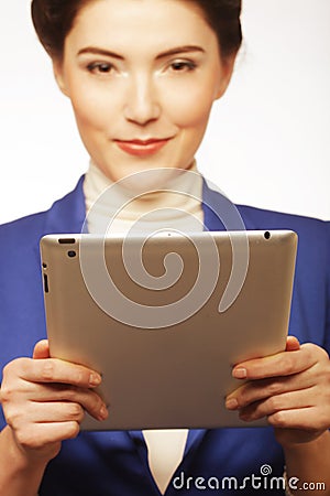 Business woman holding a tablet computer