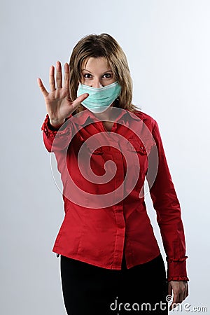 Business woman with mask protection