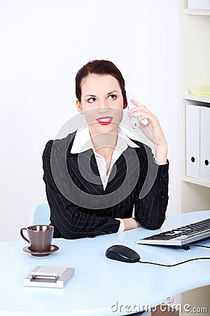Business woman on phone call at office