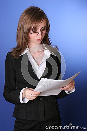 Business woman reading documents