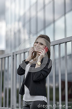 Business woman speaking cellphone