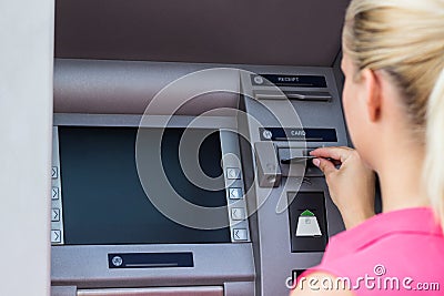 Business woman using credit card