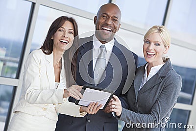 Businessman Businesswomen Using Tablet Computer