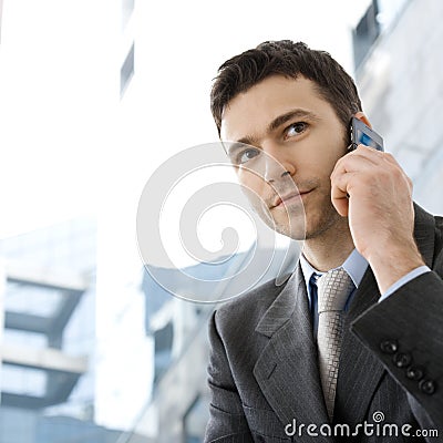 Businessman calling on phone