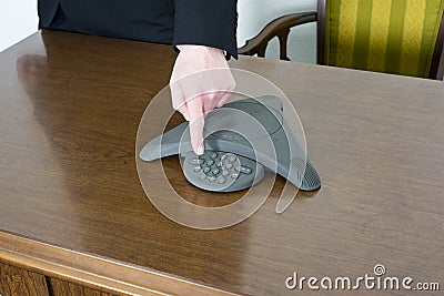 Businessman, Conference Telephone Business Office