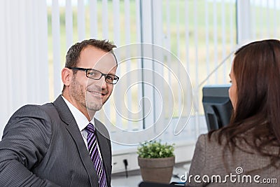 Businessman in a discussion with a colleague