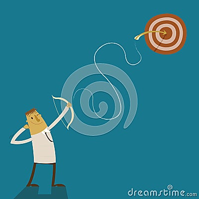 Businessman and Hit the target concept