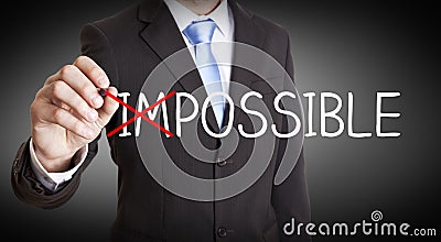 Businessman impossible solution concept