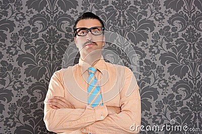 Businessman nerd portrait retro glasses wallpaper