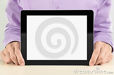 Businessman Showing Blank Tablet PC
