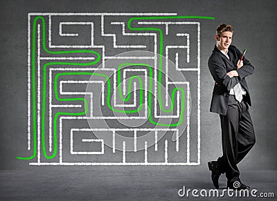 Businessman solved a maze