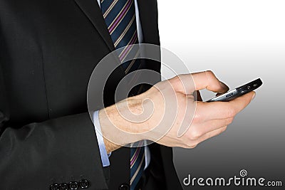 Business-man with touch-screen device
